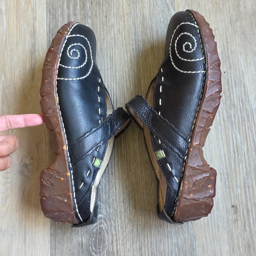 El Naturalista Black Leather Mary Jane Clogs - Picture 8 of 16